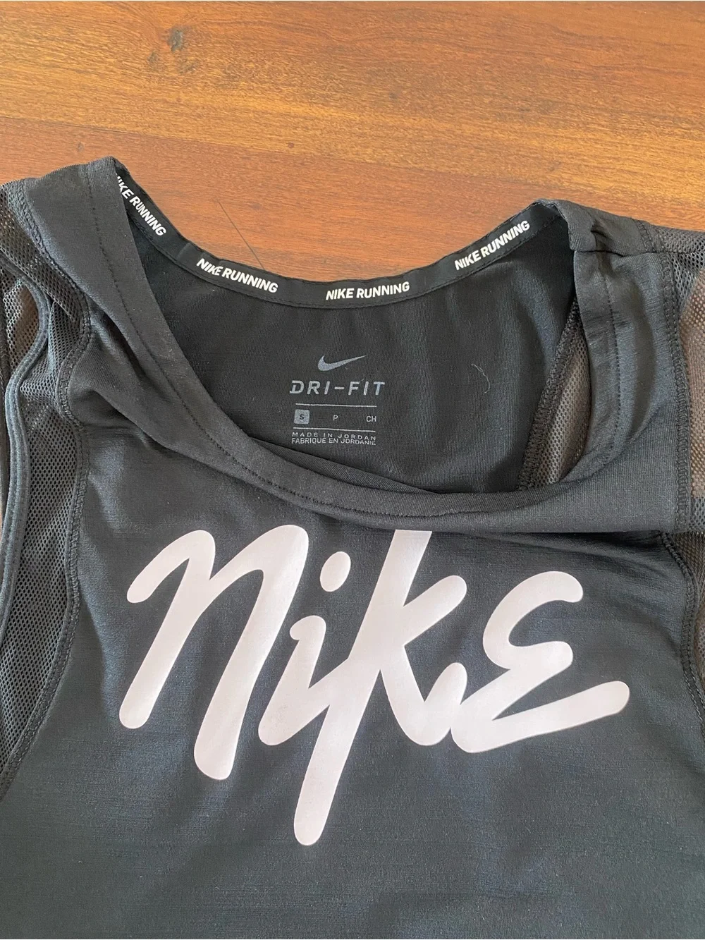 Nike Black Sleeveless lightweight Athletic Tank with White Logo small